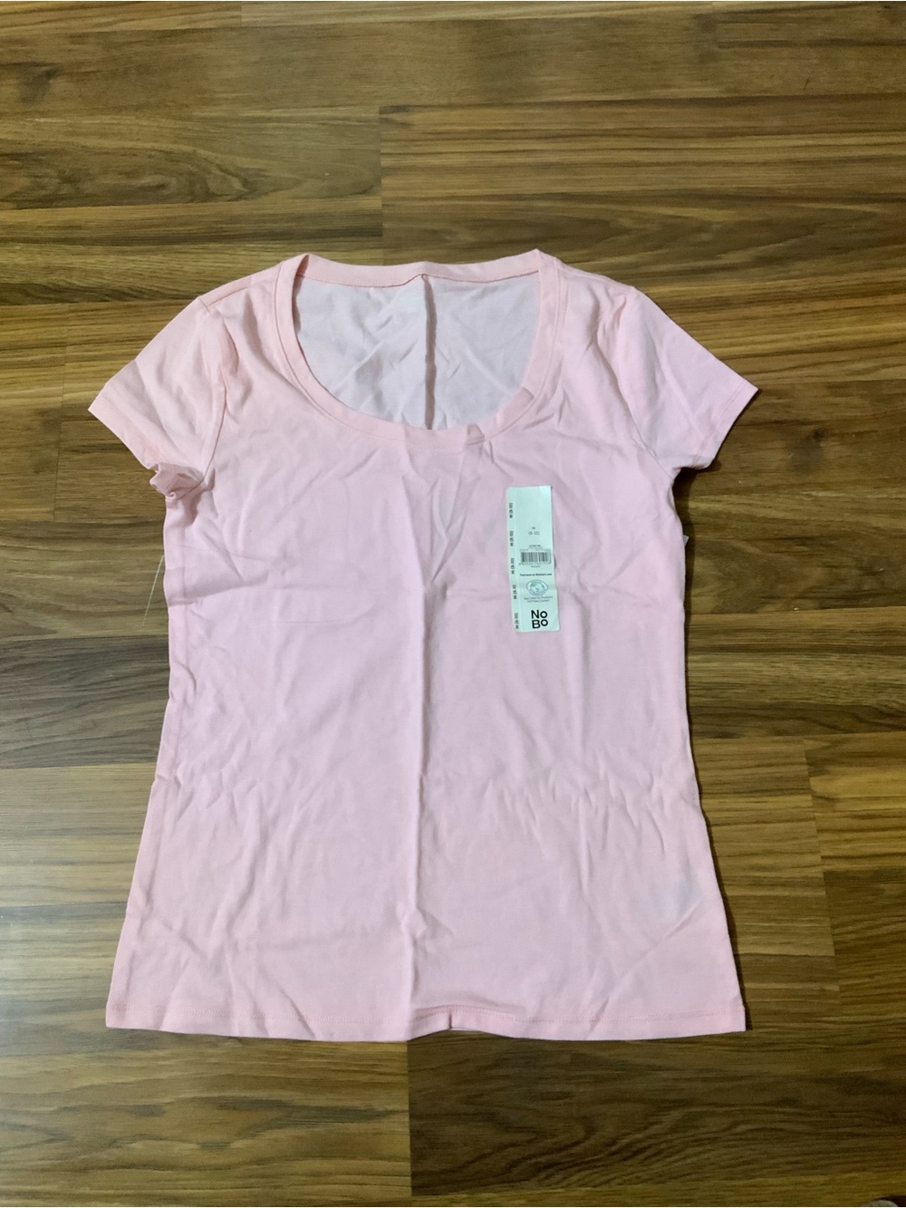 No Boundaries Light Pink Scoop Neck Short Sleeve Tee
